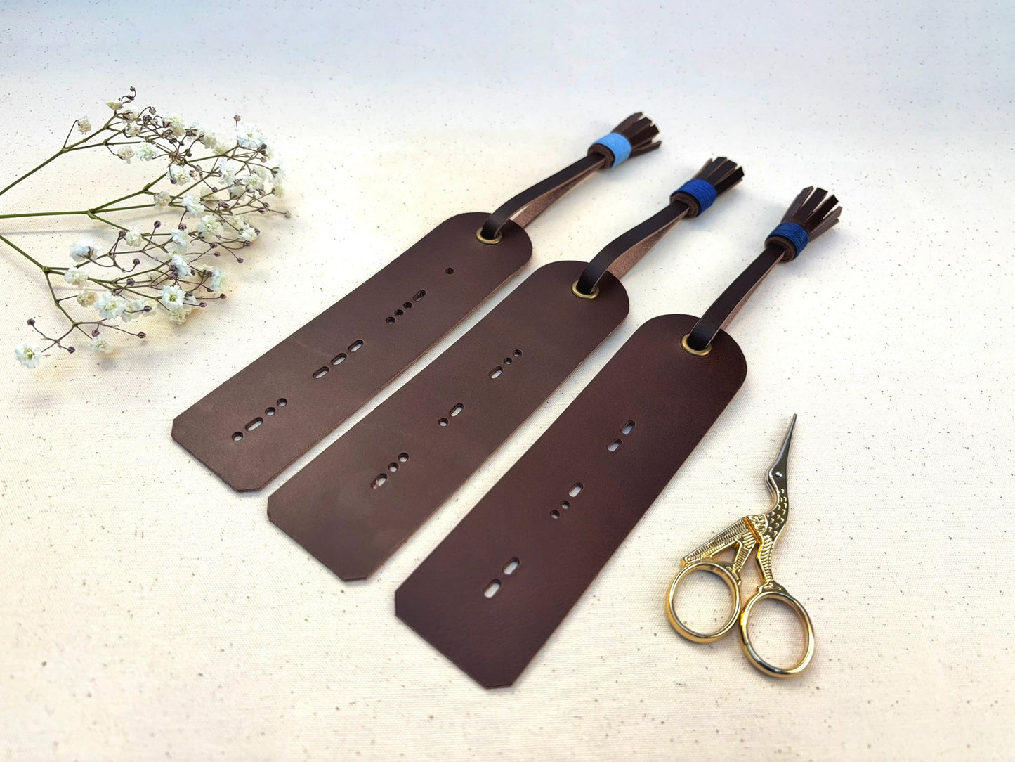 Personalised Morse Code Leather Bookmark