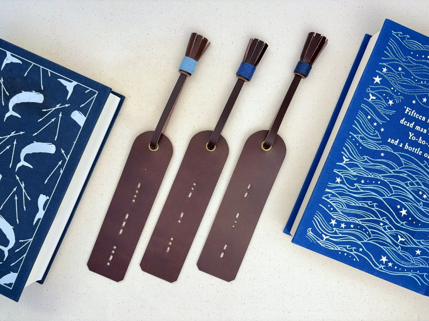 Personalised Morse Code Leather Bookmark