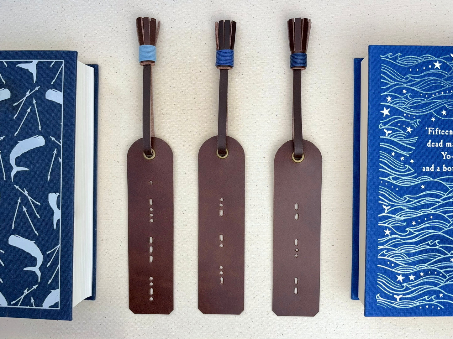Personalised Morse Code Leather Bookmark