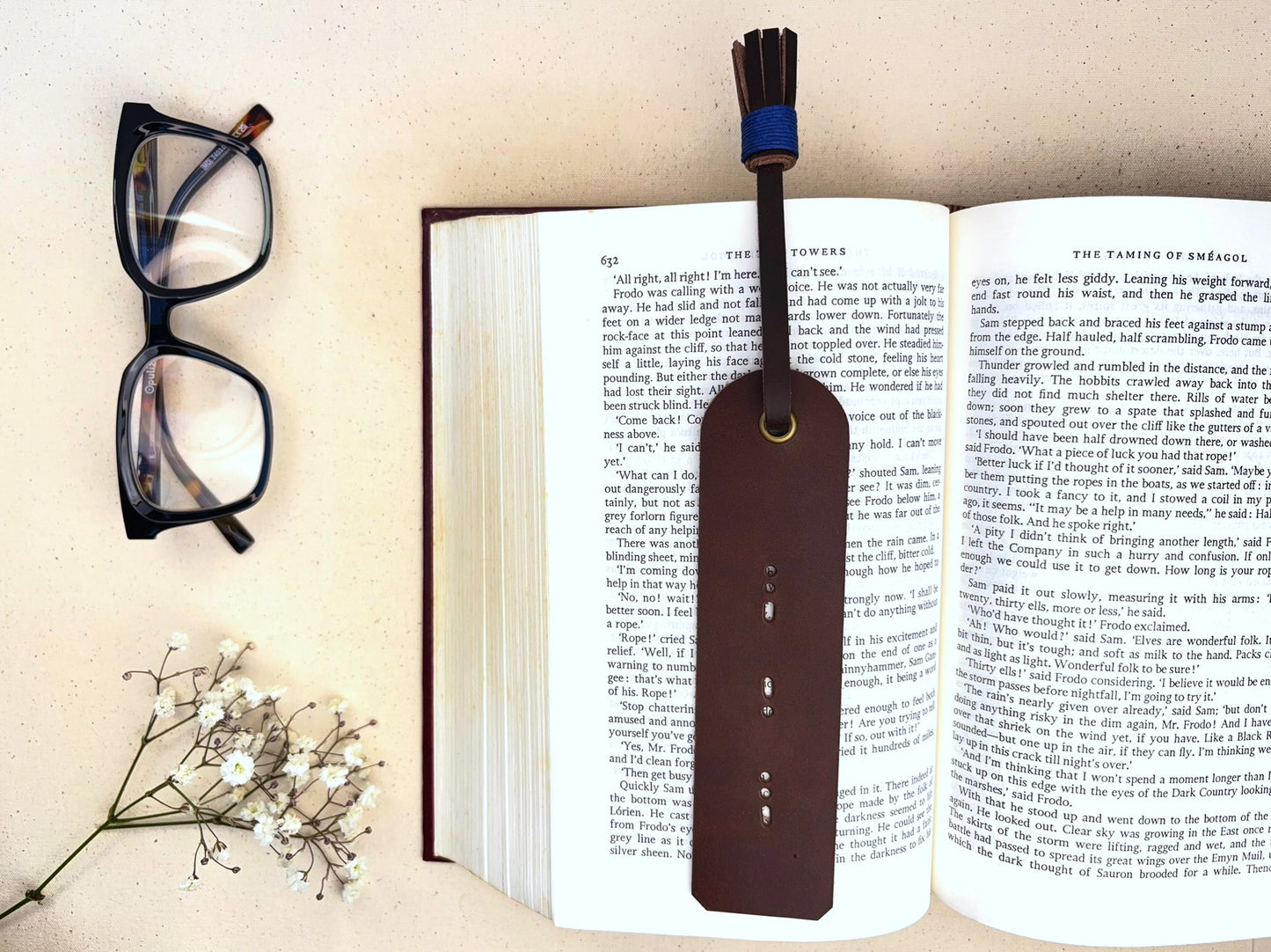 Personalised Morse Code Leather Bookmark
