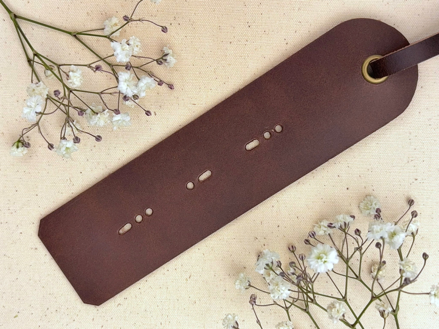 Personalised Morse Code Leather Bookmark
