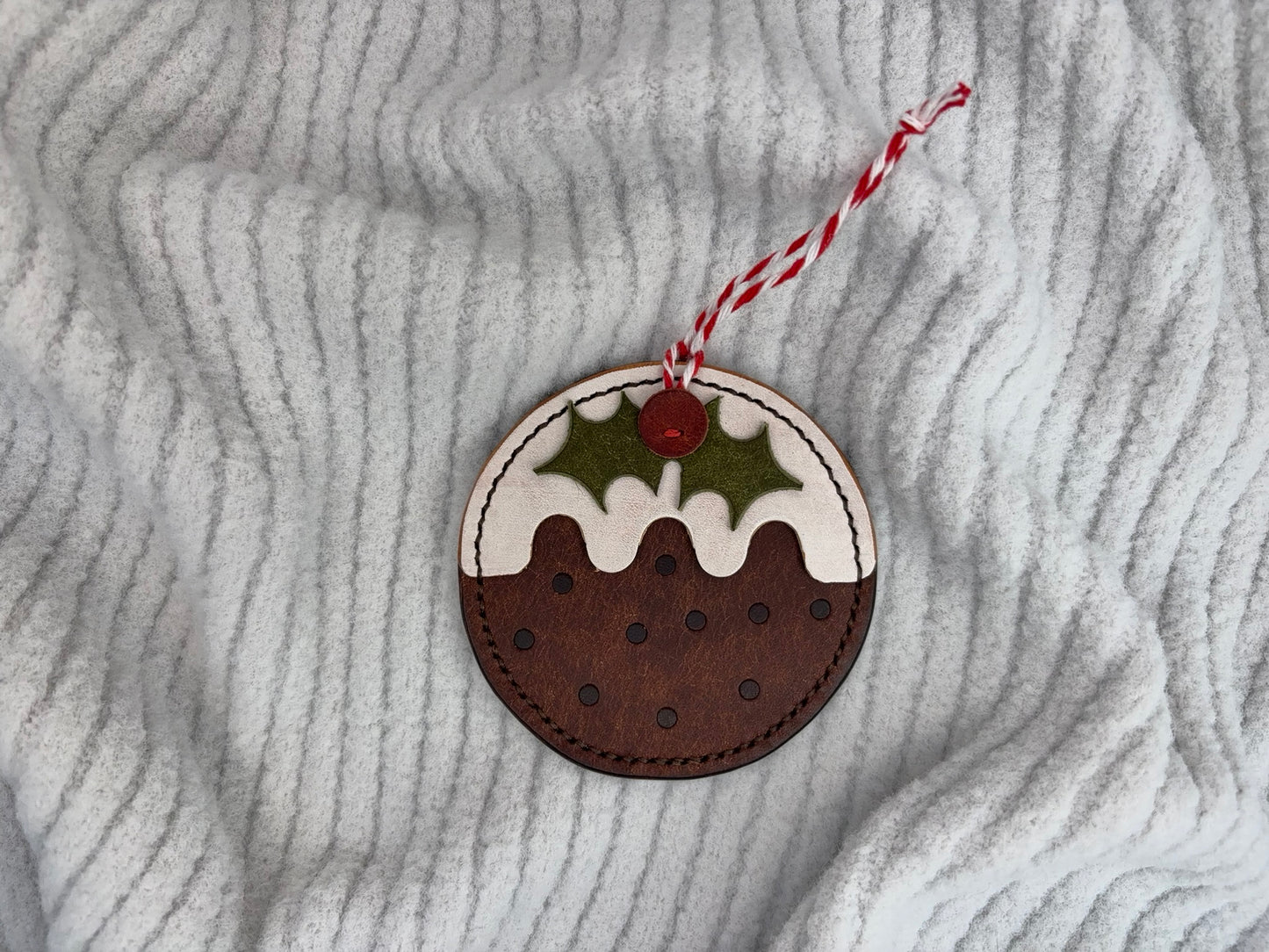 Leather Christmas Pudding Decoration