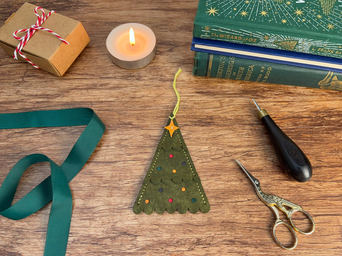 Leather Christmas Tree Ornament