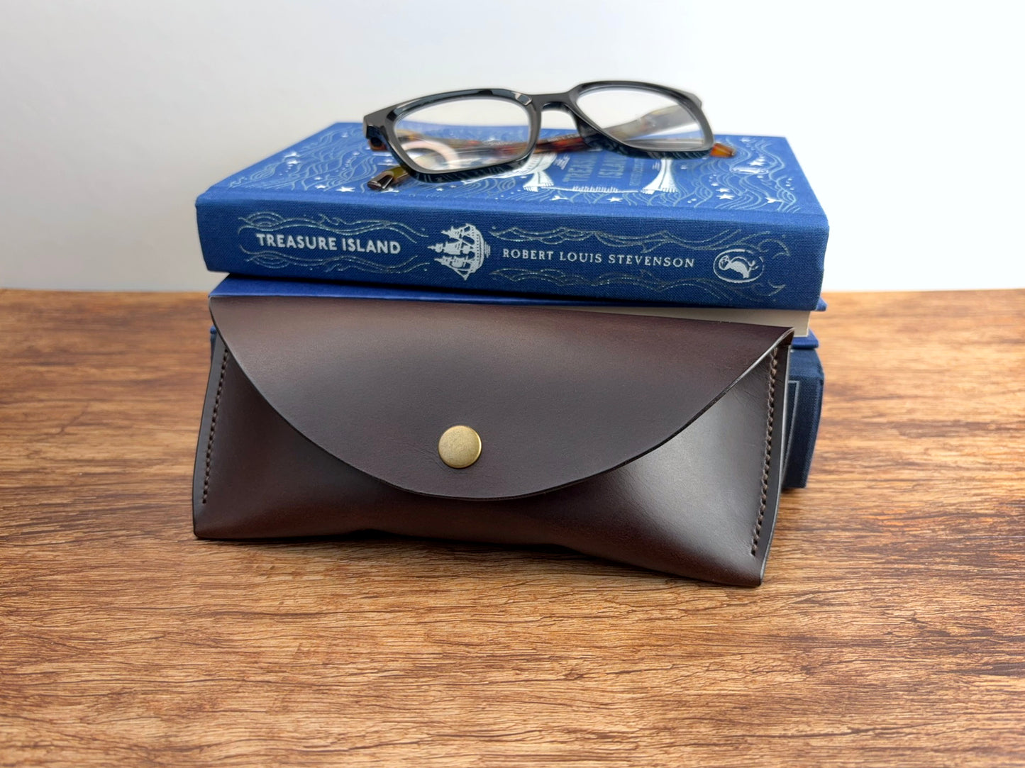 Leather Glasses Case in Dark Brown