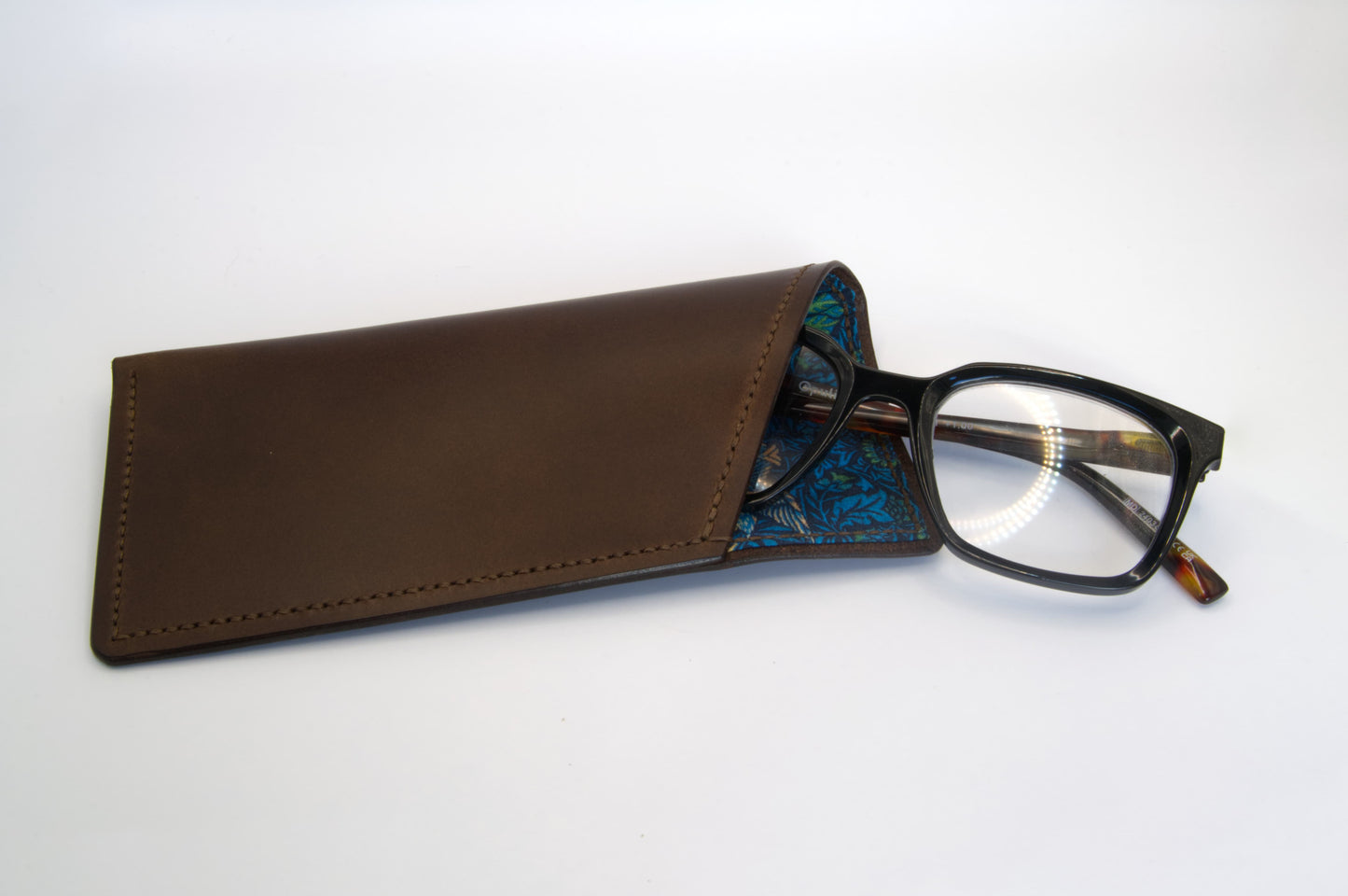 Lined Soft Glasses Case in Medium Brown