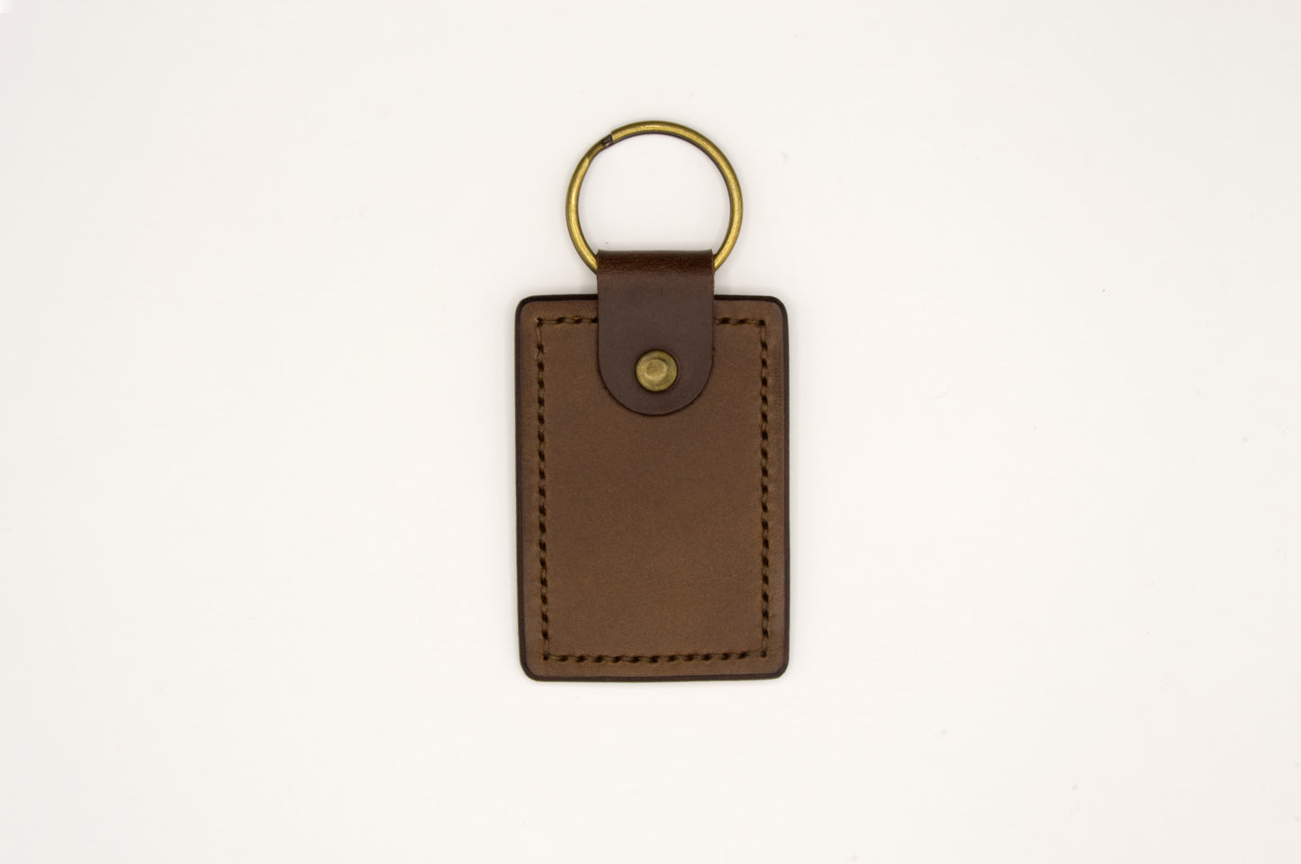 Leather Key Fob in Medium Brown