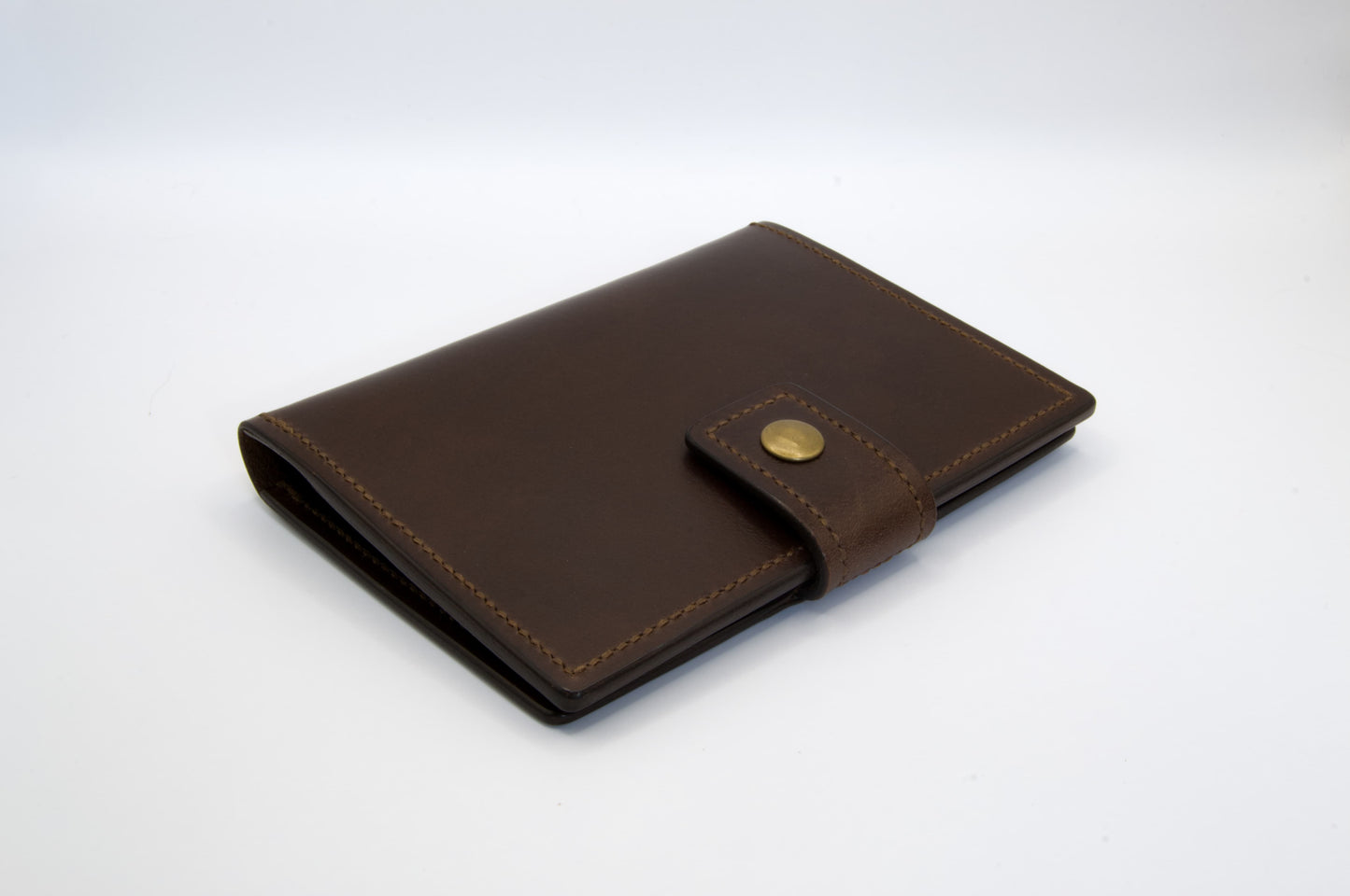 Single Leather Passport Holder in Dark Brown