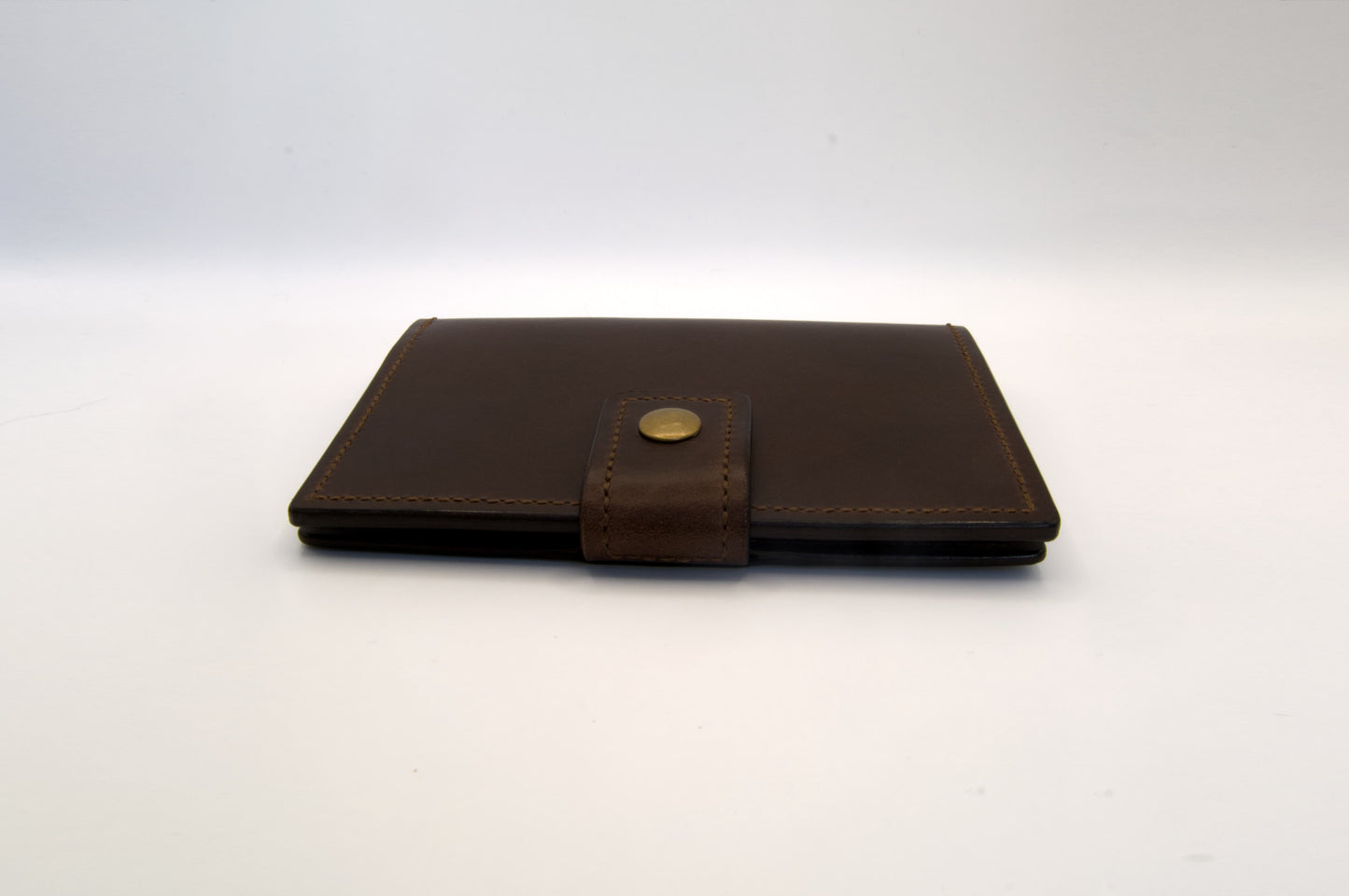 Single Leather Passport Holder in Dark Brown