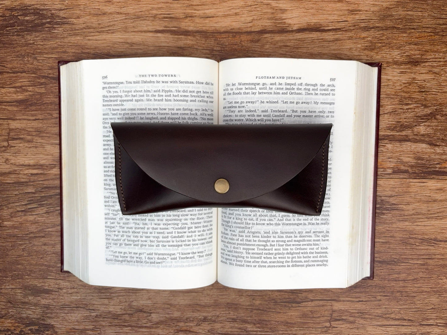 Leather Glasses Case in Dark Brown