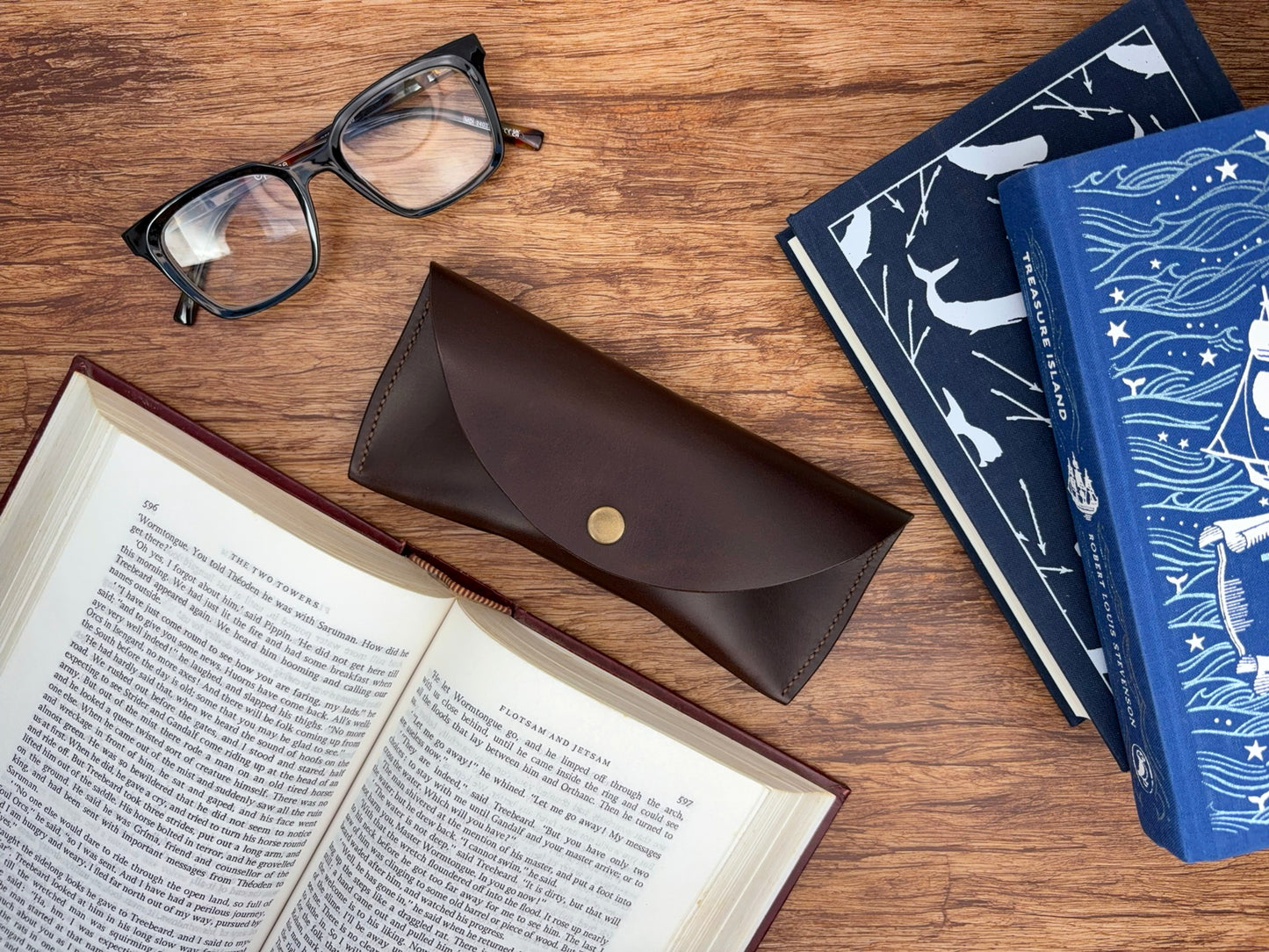 Leather Glasses Case in Dark Brown