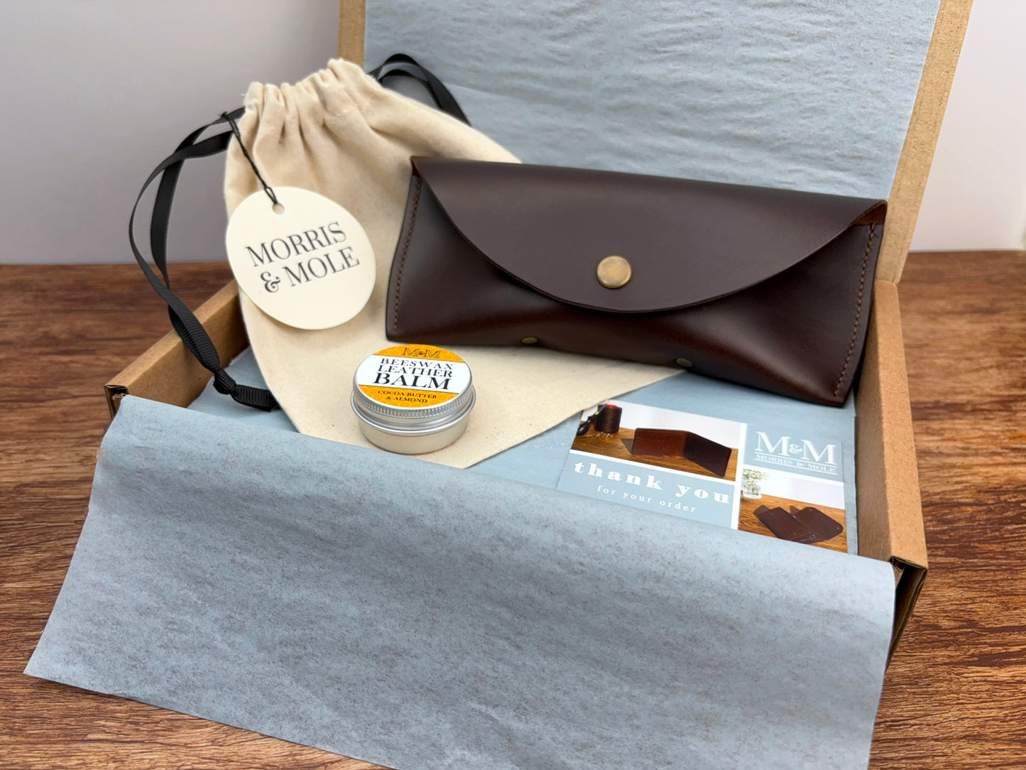 Leather Glasses Case in Dark Brown