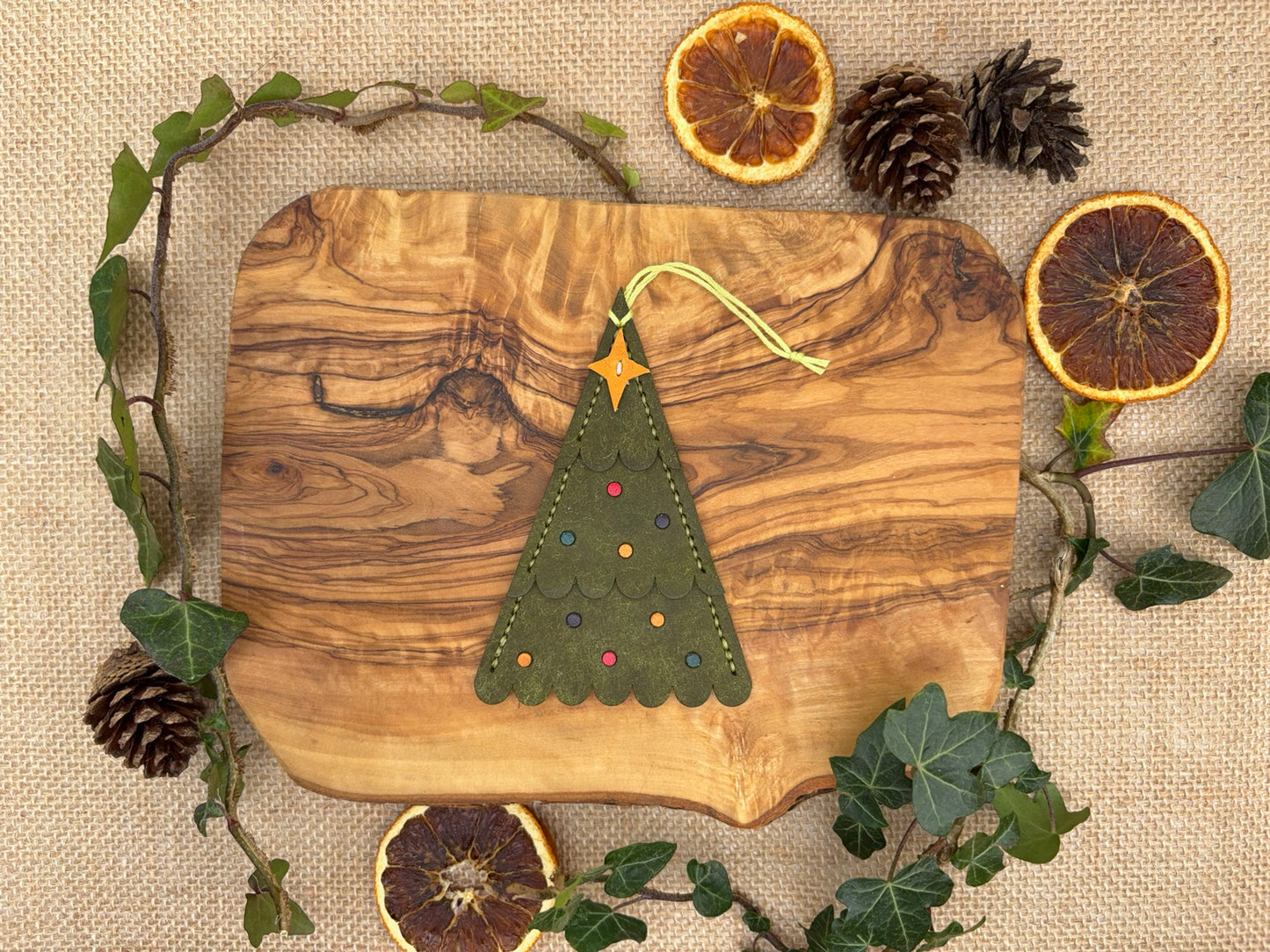 Leather Christmas Tree Ornament