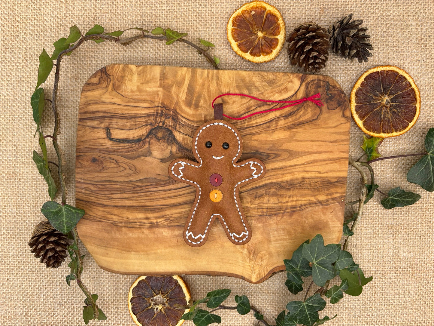 Leather Gingerbread Man Decoration