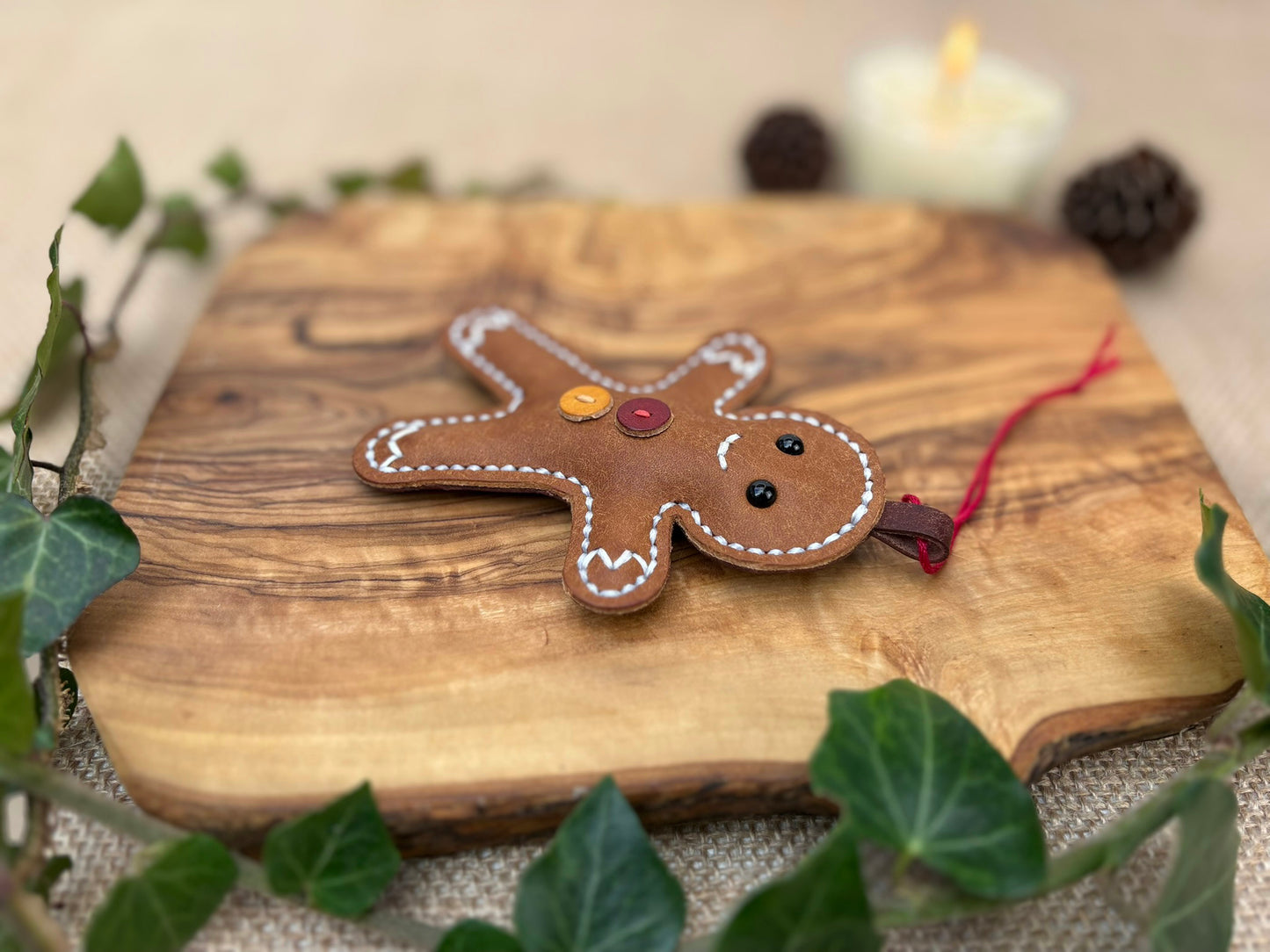 Leather Gingerbread Man Decoration