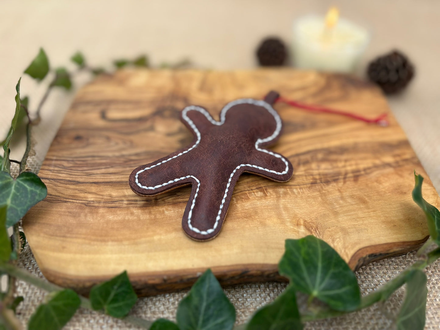 Leather Gingerbread Man Decoration