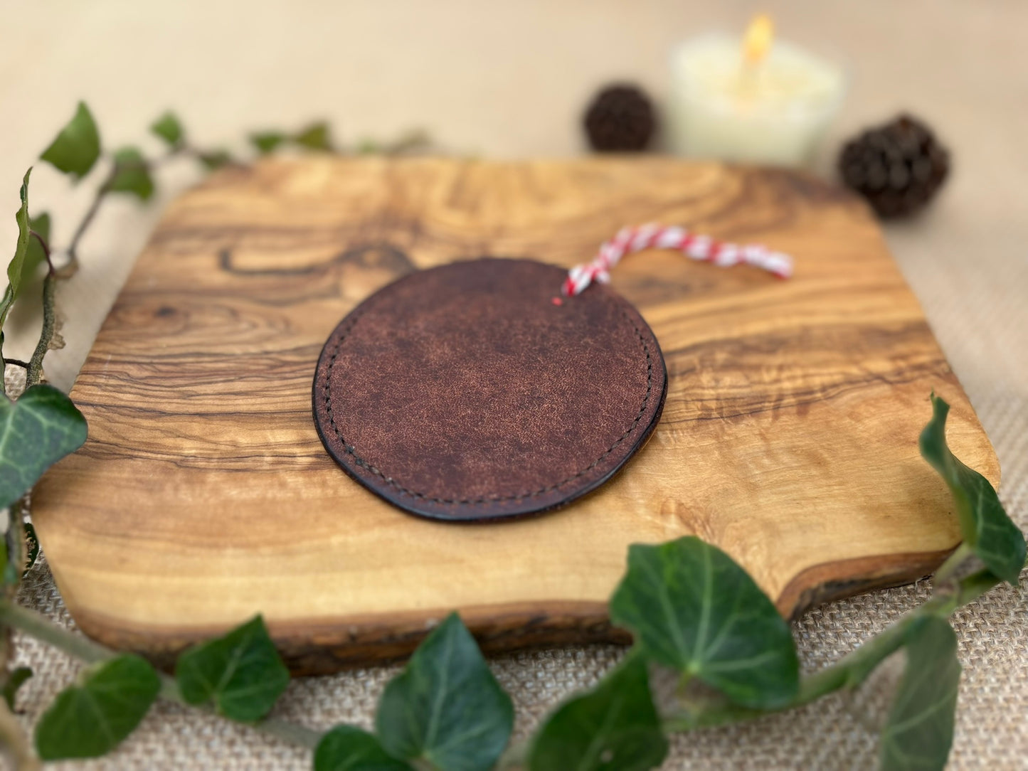 Leather Christmas Pudding Decoration