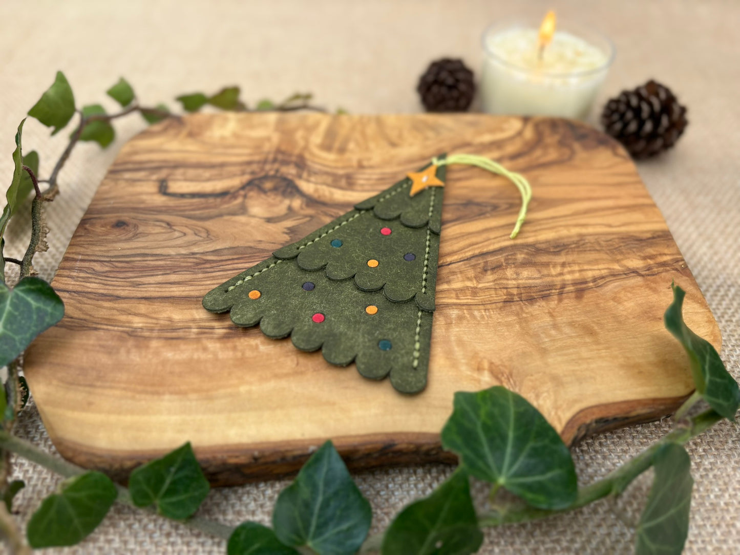 Leather Christmas Tree Ornament