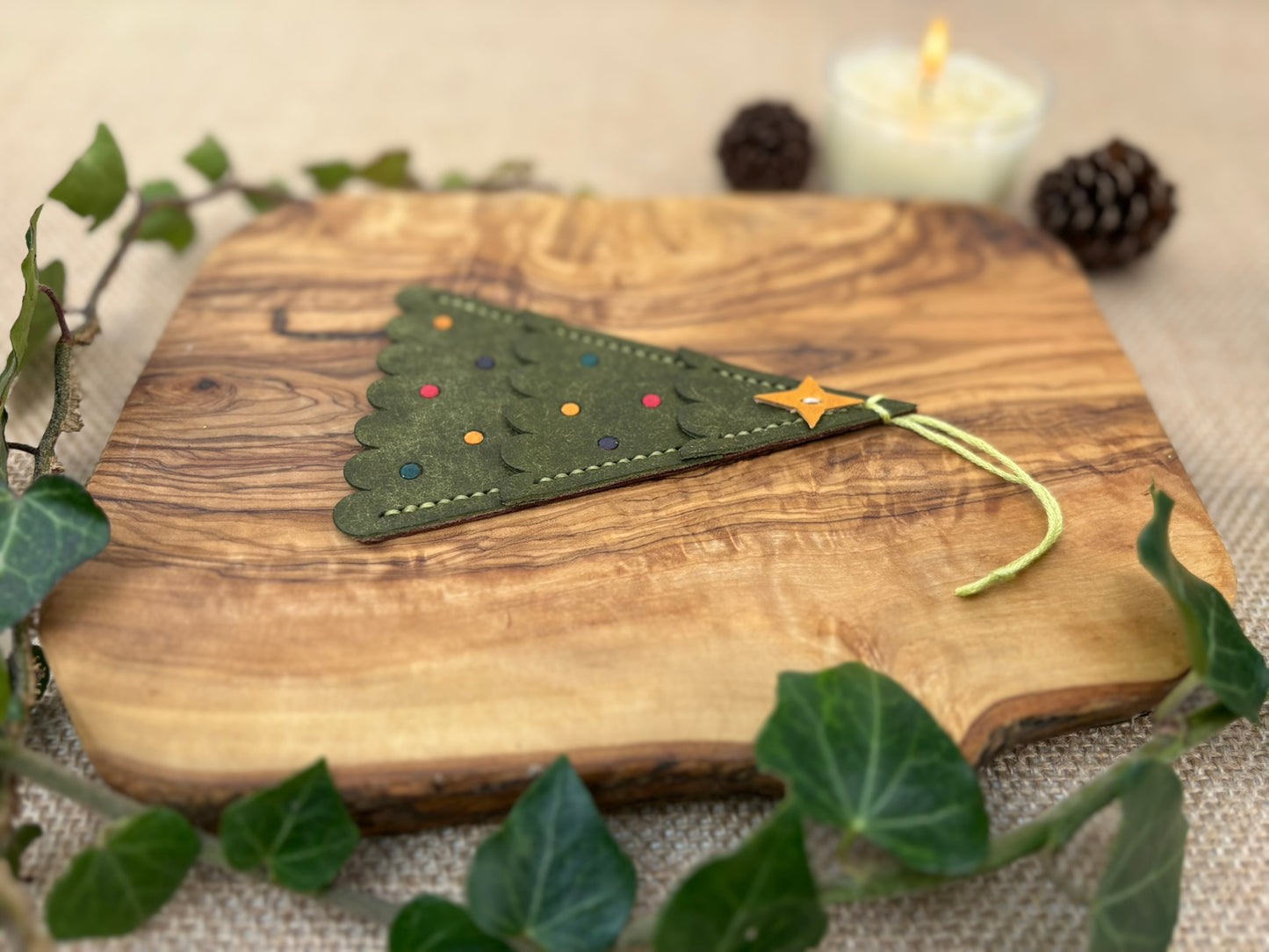 Leather Christmas Tree Ornament