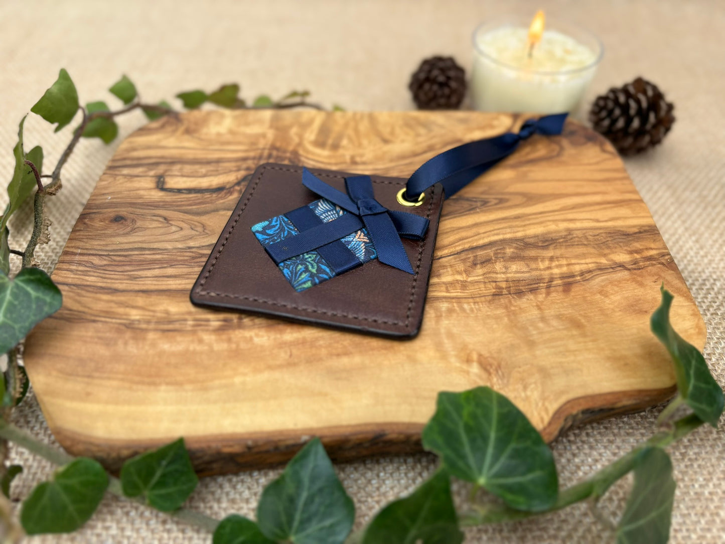 Leather Present Ornament