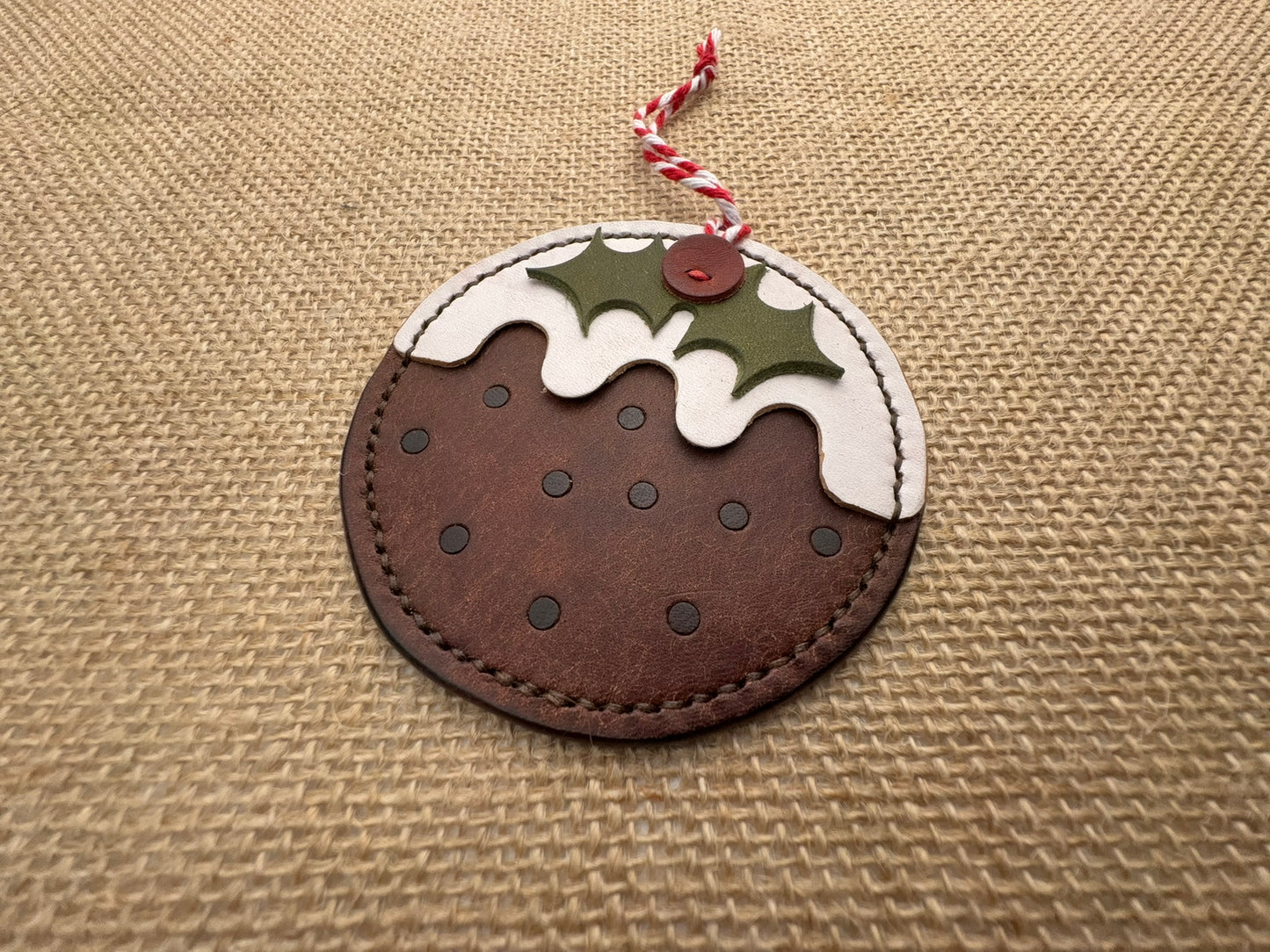 Leather Christmas Pudding Decoration