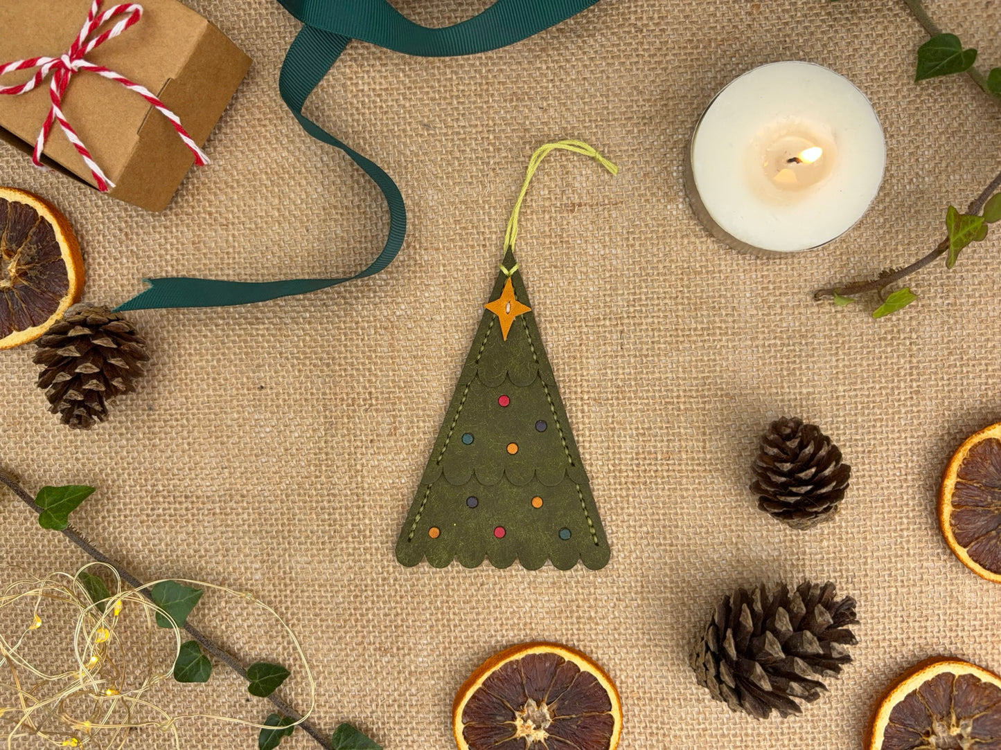 Leather Christmas Tree Ornament