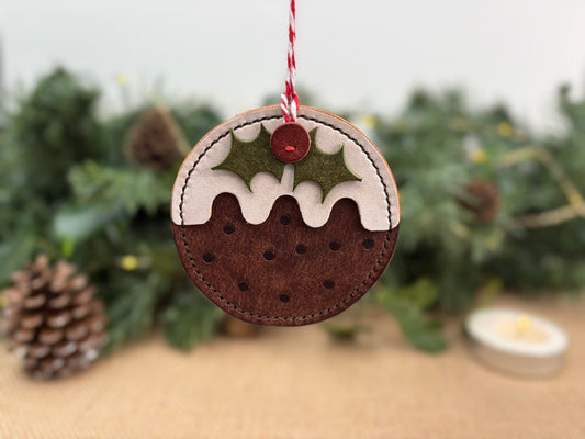 Leather Christmas Pudding Decoration