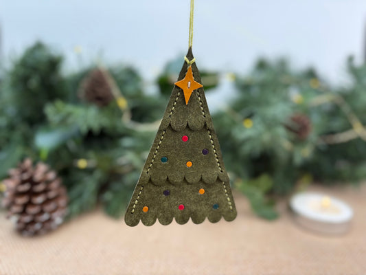 Leather Christmas Tree Ornament