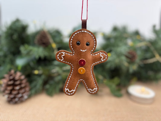 Leather Gingerbread Man Decoration