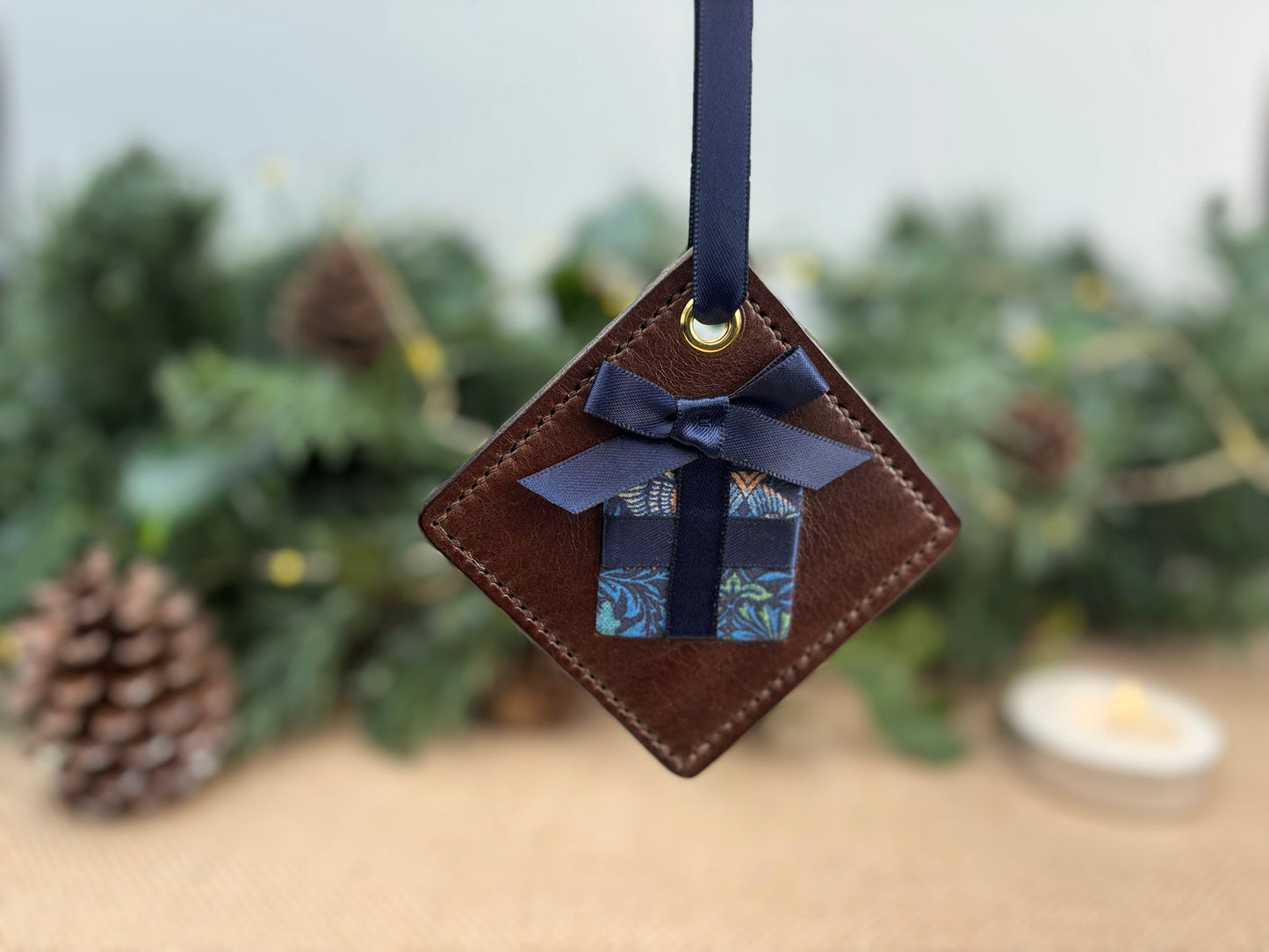 Leather Present Ornament
