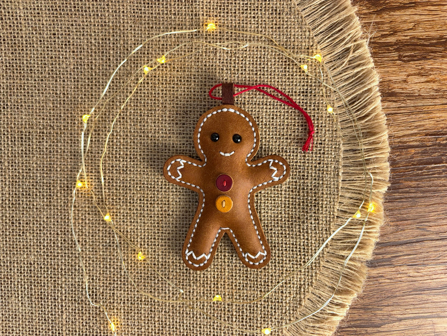 Leather Gingerbread Man Decoration