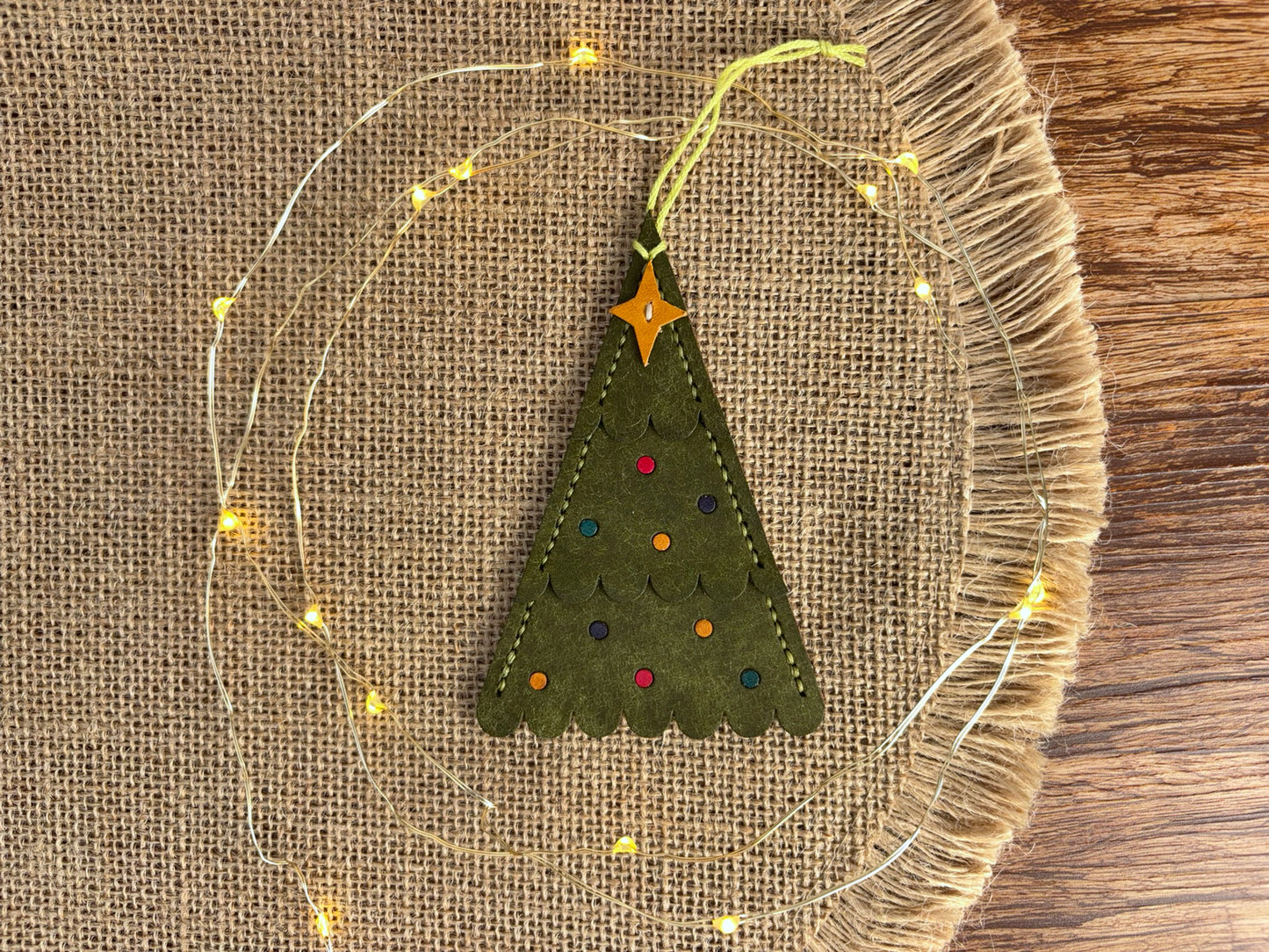 Leather Christmas Tree Ornament