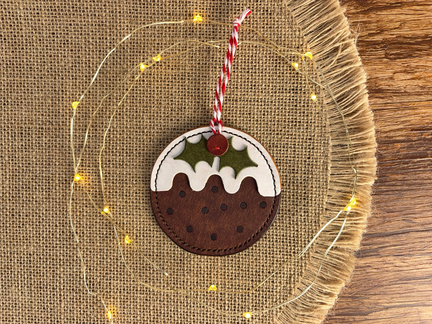 Leather Christmas Pudding Decoration