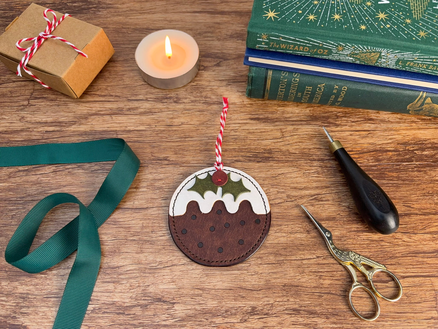 Leather Christmas Pudding Decoration
