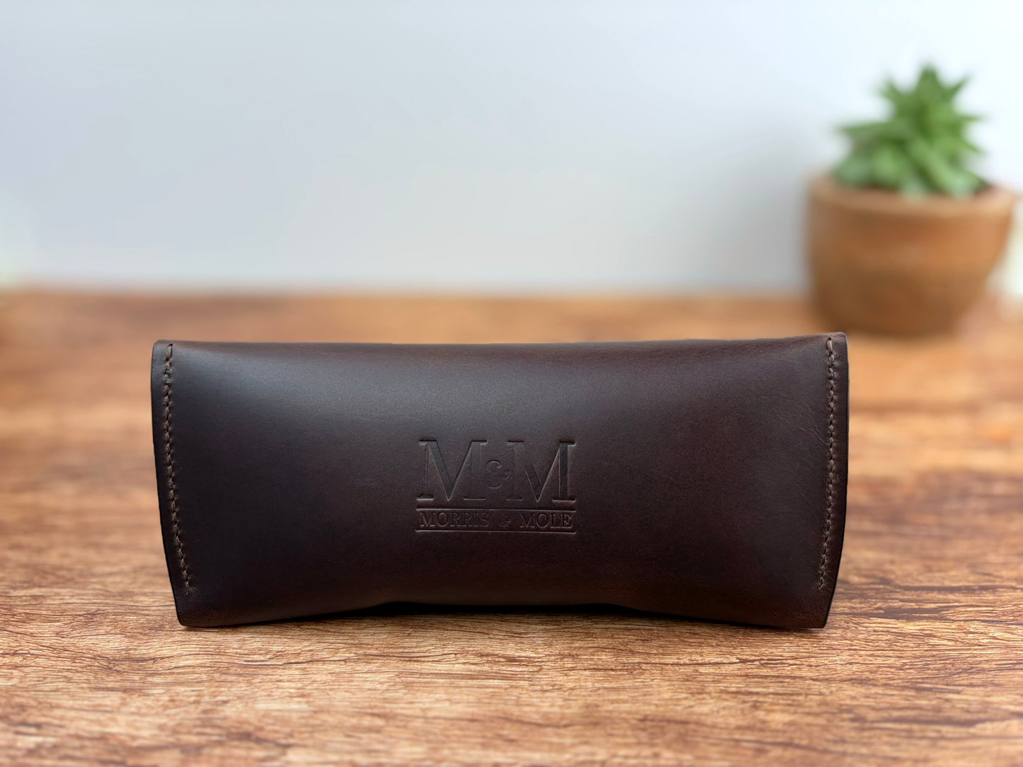 Leather Glasses Case in Dark Brown