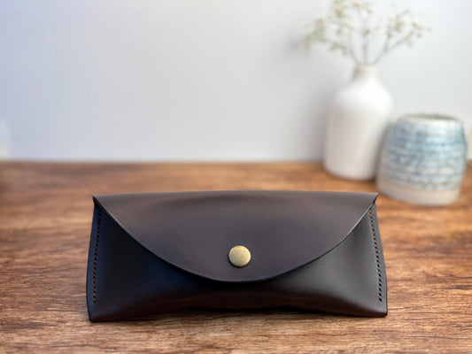 Leather Glasses Case in Dark Brown