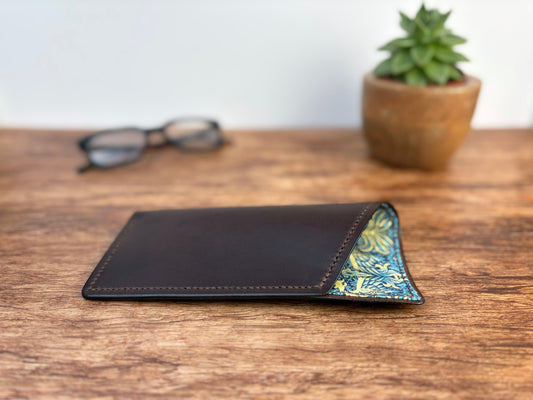 Lined Soft Glasses Case in Dark Brown