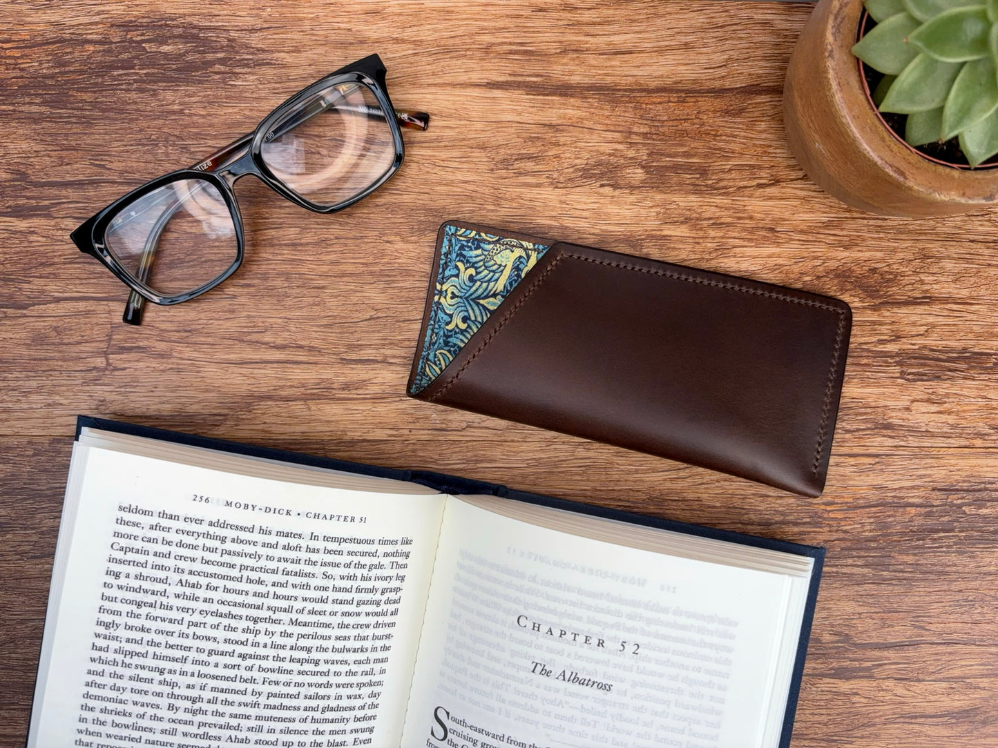 Lined Soft Glasses Case in Dark Brown