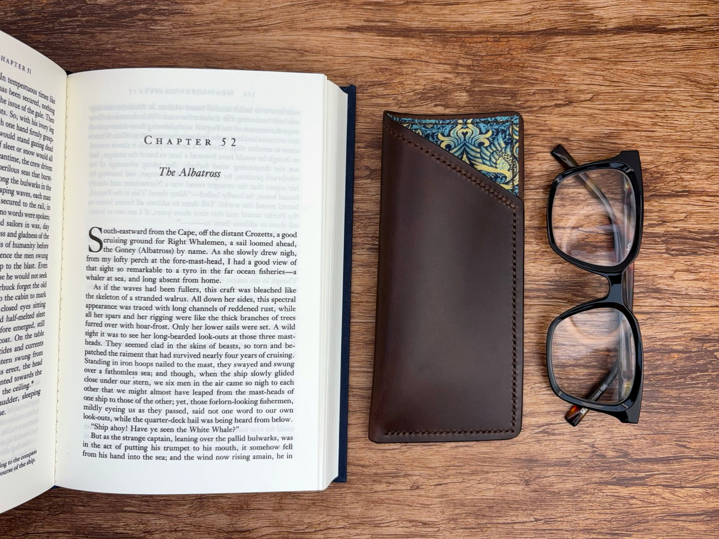 Lined Soft Glasses Case in Dark Brown