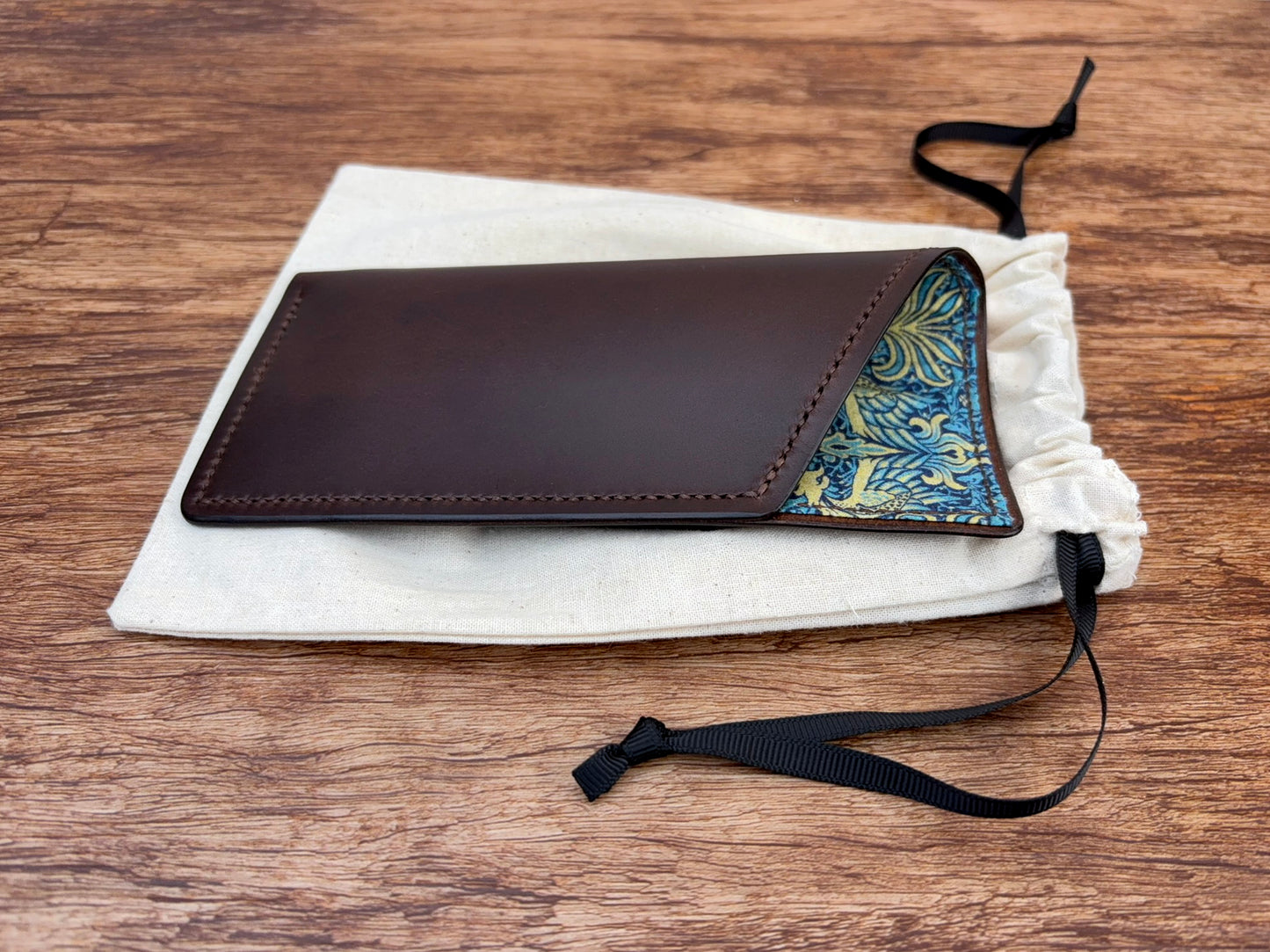 Lined Soft Glasses Case in Dark Brown