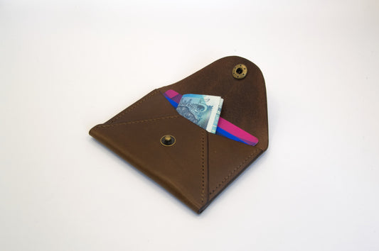 Minimalist Envelope Wallet in Medium Brown