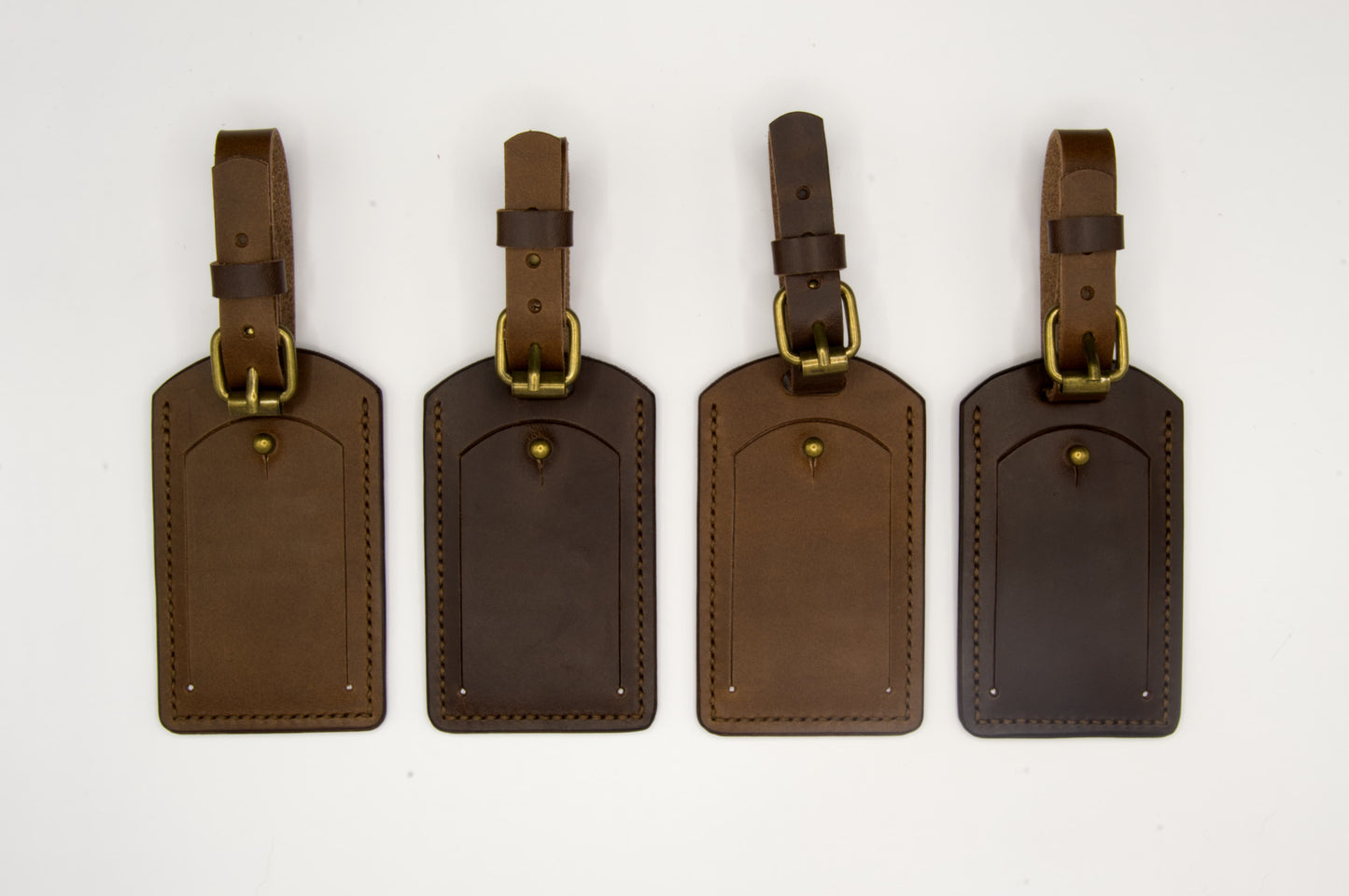 Leather Luggage Tag in Dark Brown