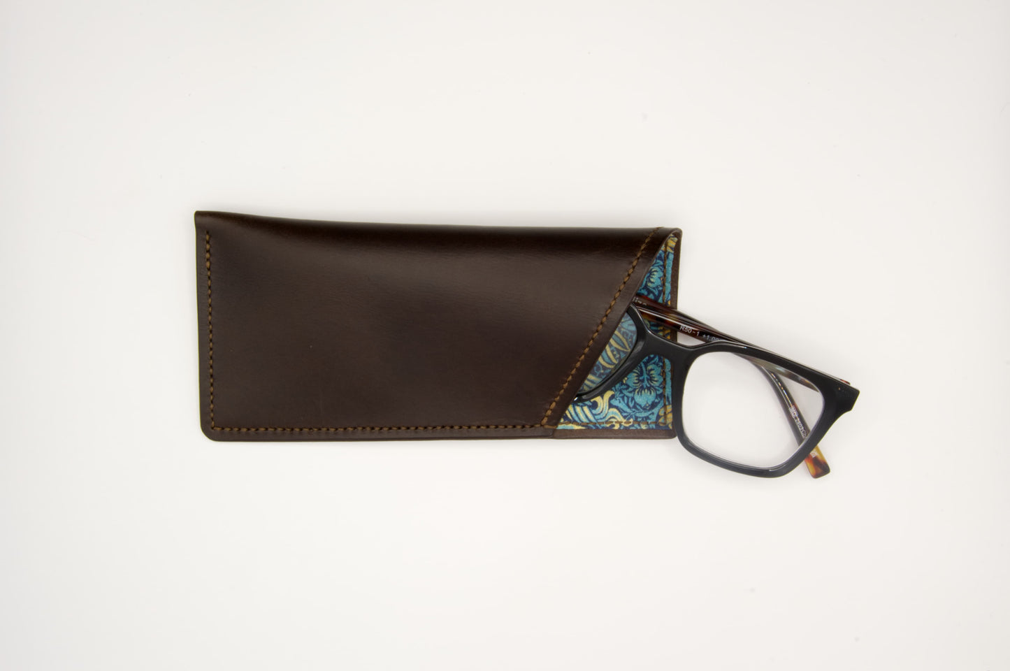 Lined Soft Glasses Case in Dark Brown