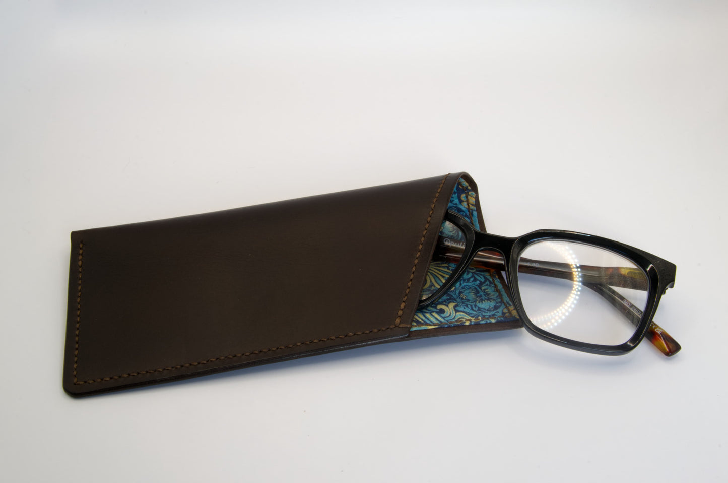 Lined Soft Glasses Case in Dark Brown