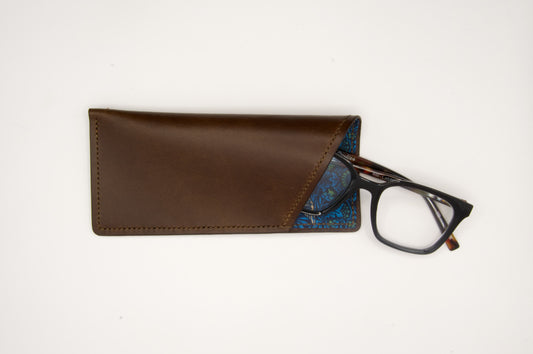 Lined Soft Glasses Case in Medium Brown