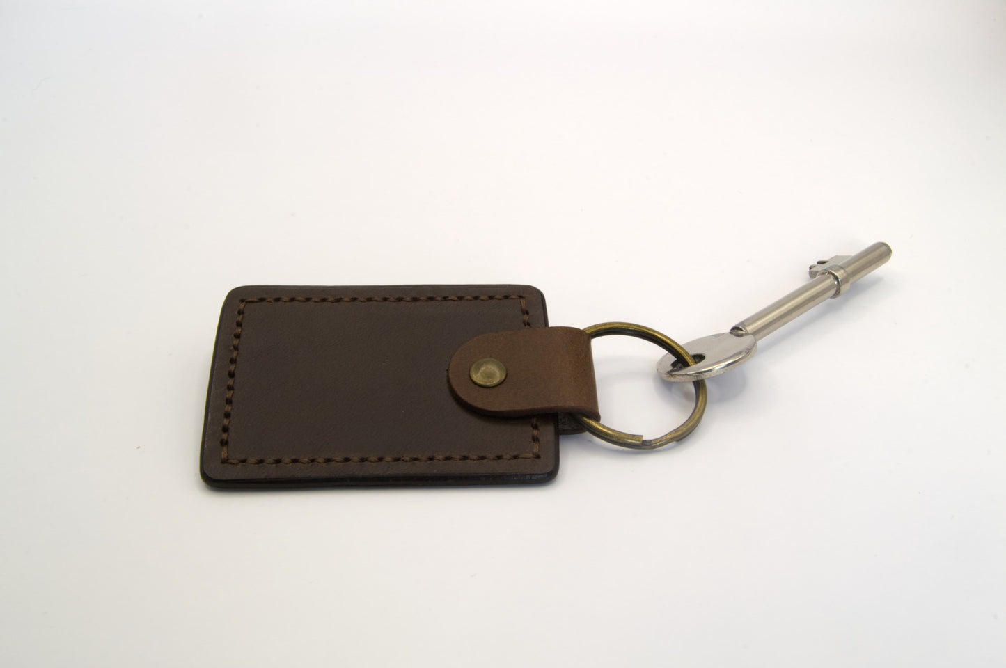 Leather Key Fob in Dark Brown