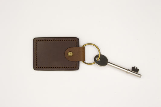 Leather Key Fob in Dark Brown