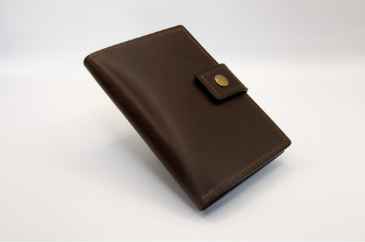 Single Leather Passport Holder in Dark Brown