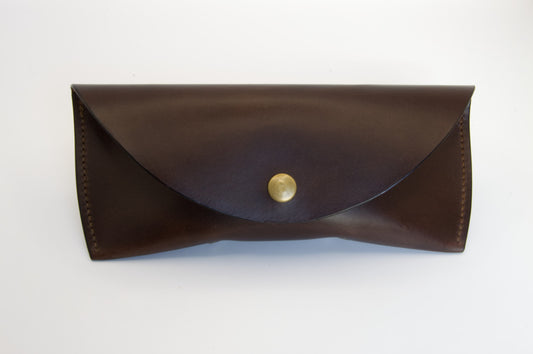 Leather Glasses Case in Dark Brown