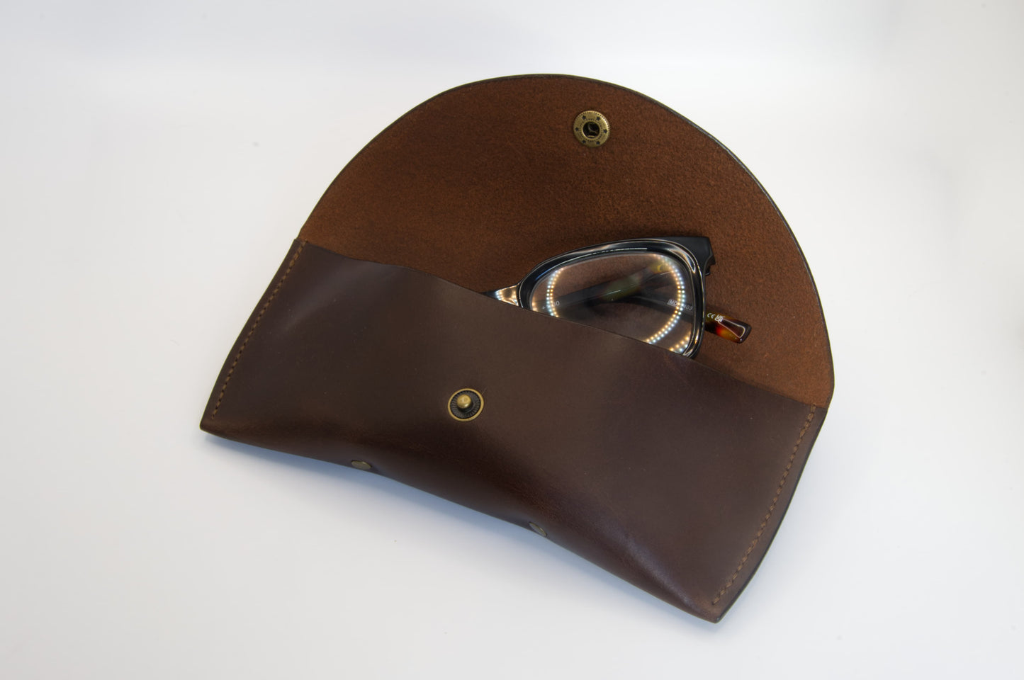 Leather Glasses Case in Dark Brown